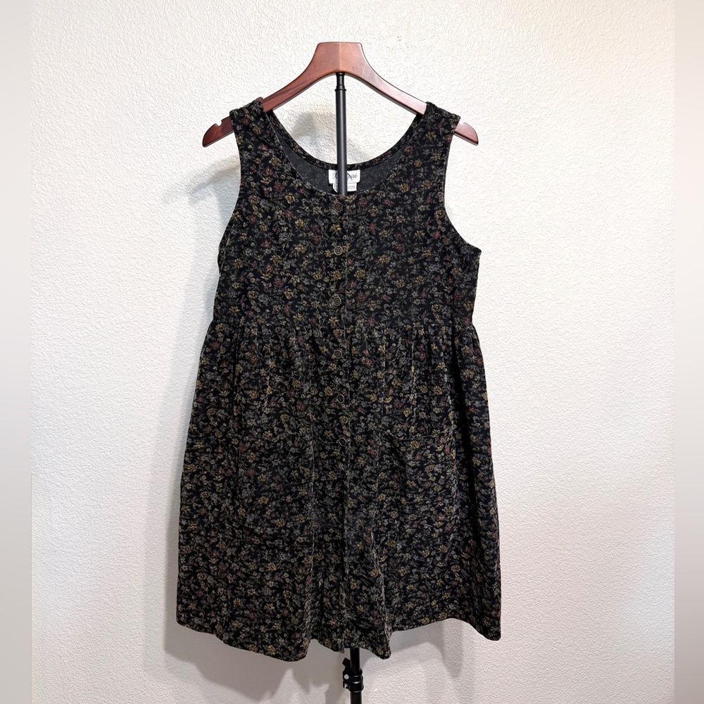 Vintage Maternité Floral Corduroy Button Front Maternity Dress - Women’s M